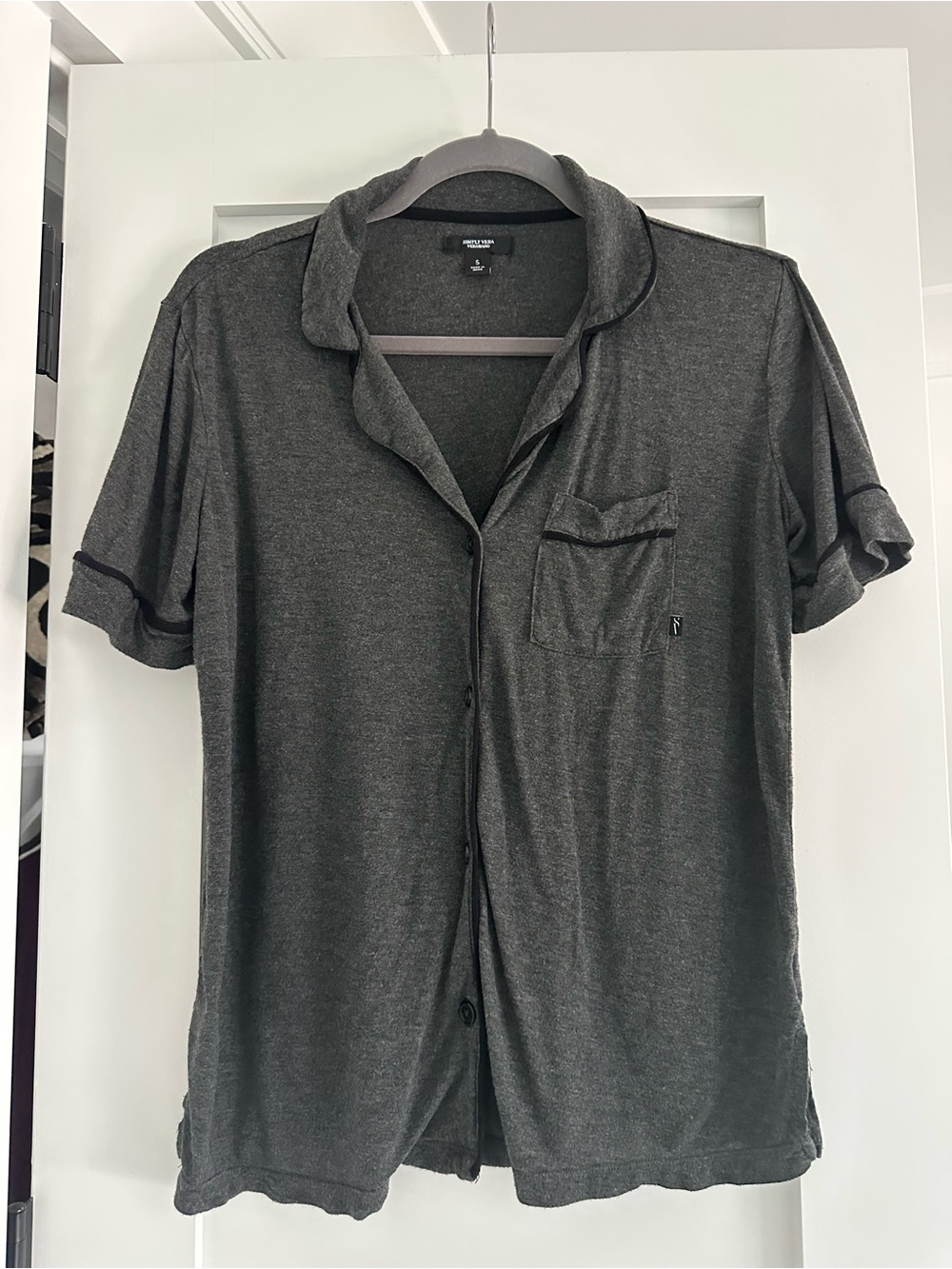 Simply Vera Vera Wang Short-Sleeve Pajama Set - Charcoal Gray